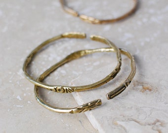 Set Of Three Solid Brass Menhir Bangle