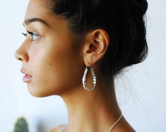 Solid Silver Menhir Hoops