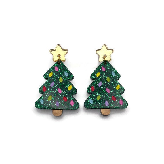 12 paia di orecchini natalizi da donna scintillanti albero di Natale fiocco di neve orecchini natalizi orecchini pendenti per donne ragazze, Zinco