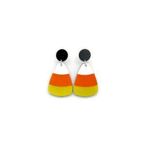 Candy Corn Acrylic Dangle Earrings, Halloween Costume Jewelry