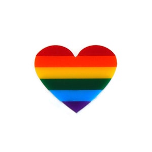 Rainbow Heart Brooch, Pride Rainbow Brooch Pin, Laser Cut Acrylic Brooch, LGBTQ Jewelry, Rainbow Flag Pride Pin image 1