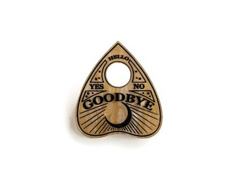 Planchette Brooch, Halloween Brooch Pin, Creepy Cute Retro Brooch, Spooky Season Jewelry for Women, Ouija Jewelry, Spirit Board Brooch