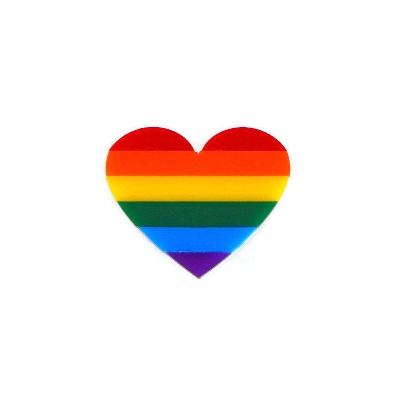 Rainbow Heart Brooch, Pride Rainbow Brooch Pin, Laser Cut Acrylic Brooch, LGBTQ Jewelry, Rainbow Flag Pride Pin image 6