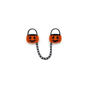 Pumpkin Bucket Sweater Clip, Halloween Jack O Lantern Trick or Treat Candy Bucket Cardigan Clips, Sweater Guards, Spooky Season Collar Clips image 5