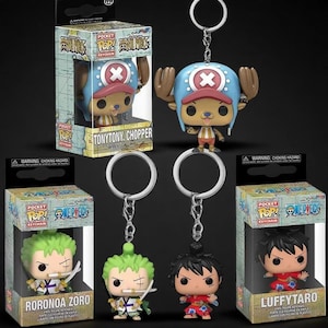 Juego de llaveros de One Piece: Luffy, Zoro y Chopper, llavero de dibujos animados, colgante de bolsa de anime, regalo para fans.