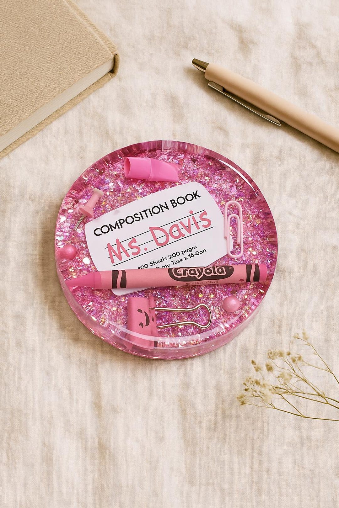 Back to School Teacher Gift Coaster - Personalized Resin Desk Decor for ...