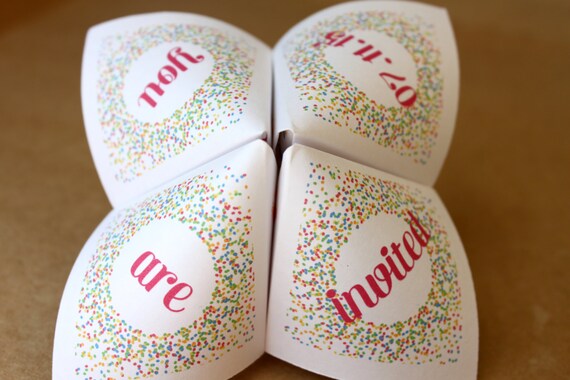 Children S Birthday Party Invitation Cootie Catcher Pdf Etsy