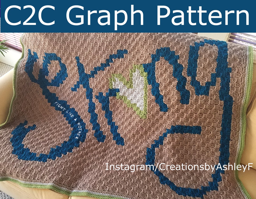 Graph Chart Pattern: Awareness Ribbon strong C2C Blanket Lapghan ...