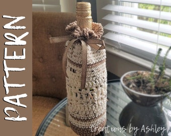 PATTERN: Wine bottle cozy PDF crochet gift - "Woozy the Wine Coozy" - housewarming gift or hostess gift idea - easy instructions with photos