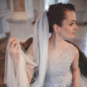 Bridal wedding veil,  Soft English tulle veil, Custom color veil - EDMONDE