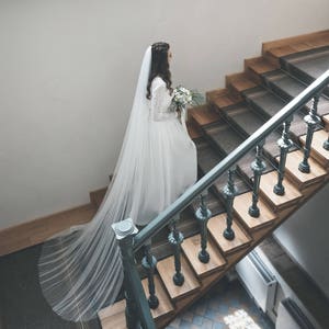 Bridal veil, Soft English net veil, Wedding veil -  Elbow, Waist, Fingertip, Waltz, Floor, Chapel, Cathedral - Harriet