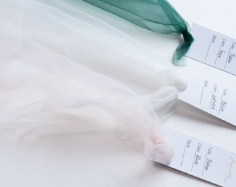 Italian tulle samples, Wedding veil swatches