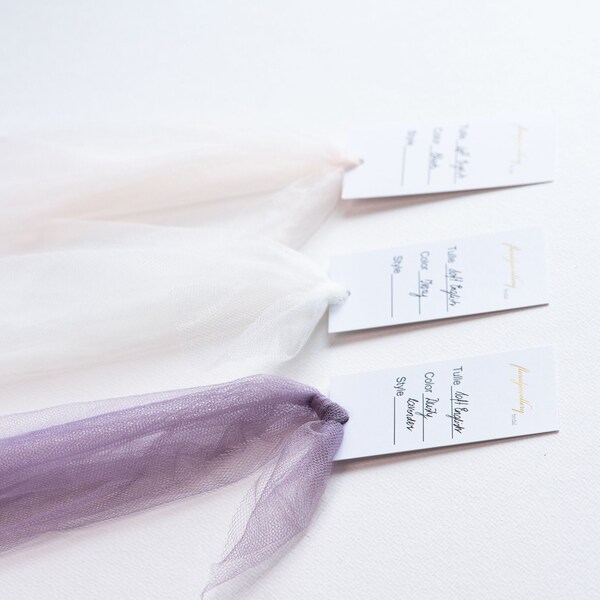 Soft English tulle swatches, Veil fabric swatches, Fabric samples