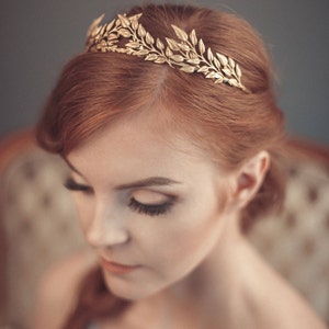 Gold leaf headband Greek goddess headband Grecian tiara Wedding headband Bridal tiara Bohemian head piece DAPHNE image 5