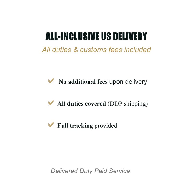 US shipping information, DDP shipping.