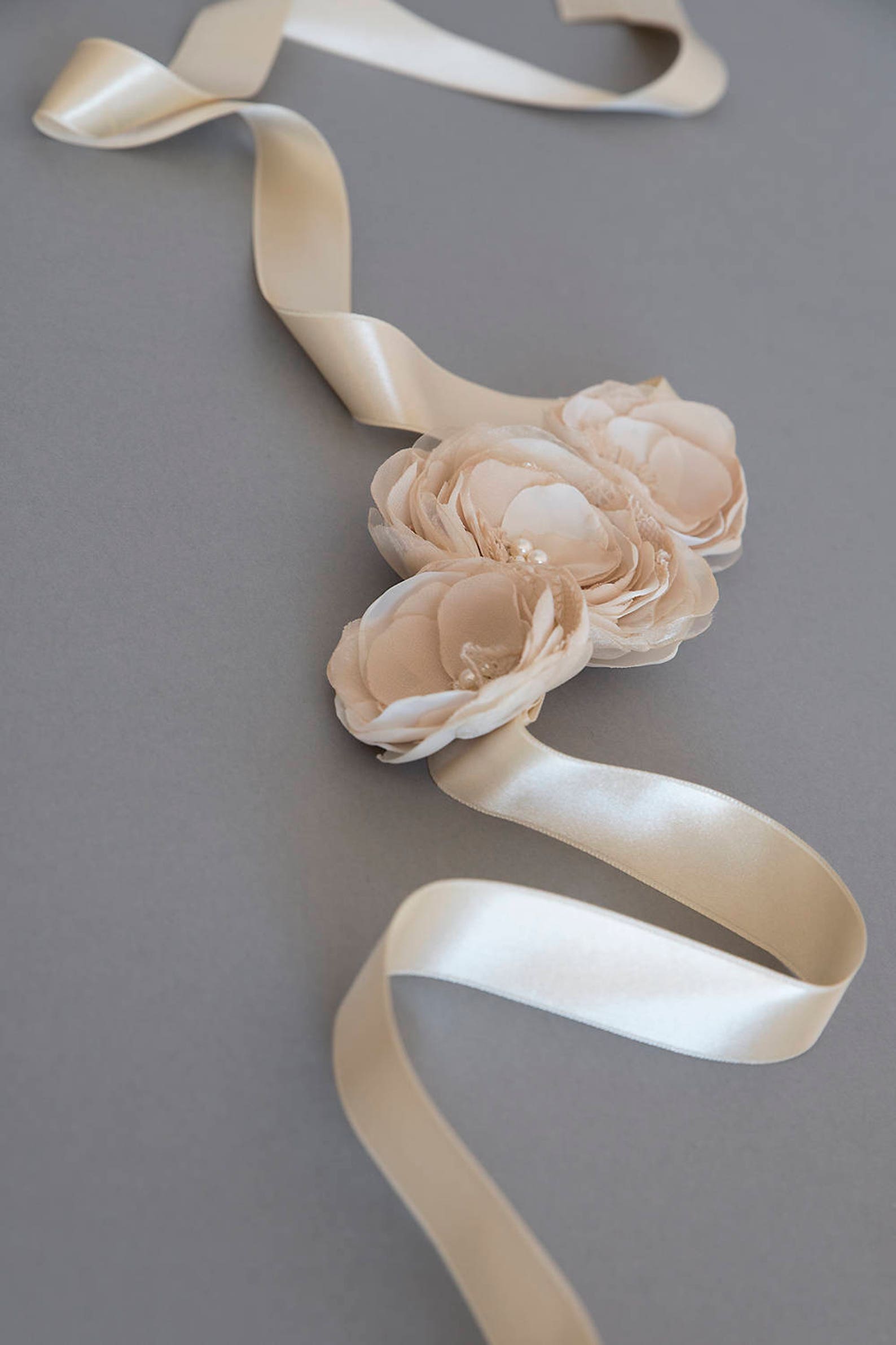 Rustic Wedding Sash, Wedding Belt, Flower Sash, Beige Wedding Sash ...