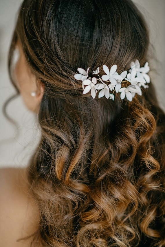 Buy Floral Bridal Hair Piece, Jasmine Flower for Hair, Flower Hair Vine  LIUCINA Online in India - Etsy