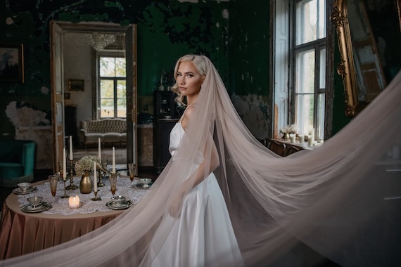 Beige wedding veil deals