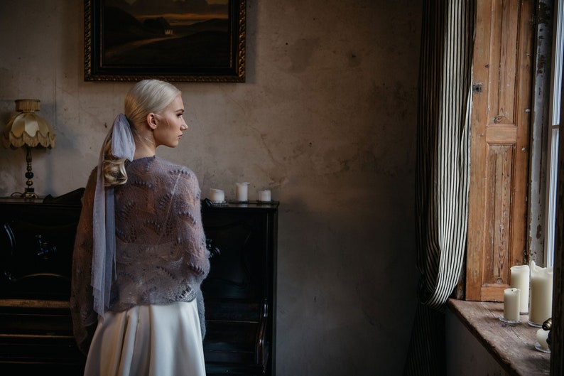 Arc de cheveux de mariée, arc de queue de cheval en tulle, alternative au voile de mariage DARLA image 1