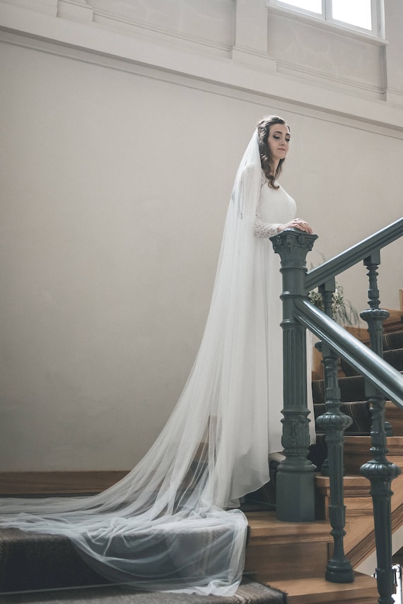 Bridal Veil, Soft English Net Veil, Wedding Veil - Elbow 