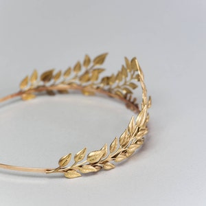 Gold leaf headband Greek goddess headband Grecian tiara Wedding headband Bridal tiara Bohemian head piece DAPHNE image 6