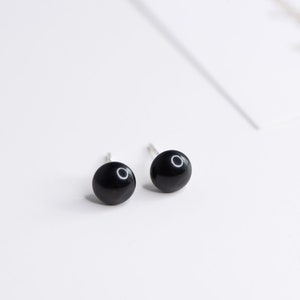 Simple pearl earrings, Classic minimalist studs, Modest jewelry PETITGEMS Black