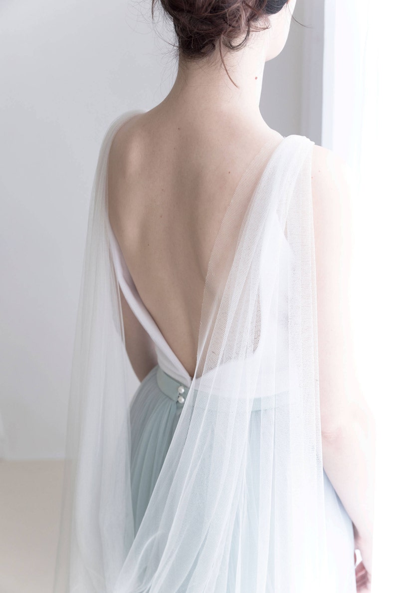 Draped bridal cape Modern veil Custom color cape veil Bridal cape Bridal cape veil Cape veil Wedding cape