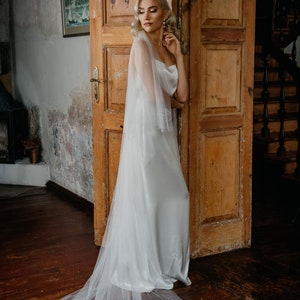 Sparkle drop veil, Wedding veil with crystals, Crystal bridal veil, Veil with blusher NEVE imagem 2