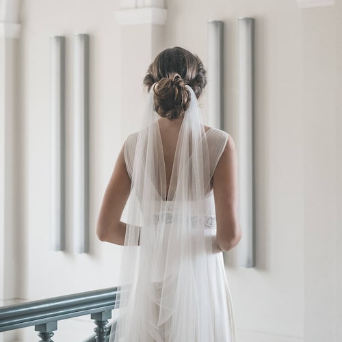 Voile drapé - Voile de mariée - Voile bohème - Voile de tulle anglais doux - Voile de mariée - ELIZABETH