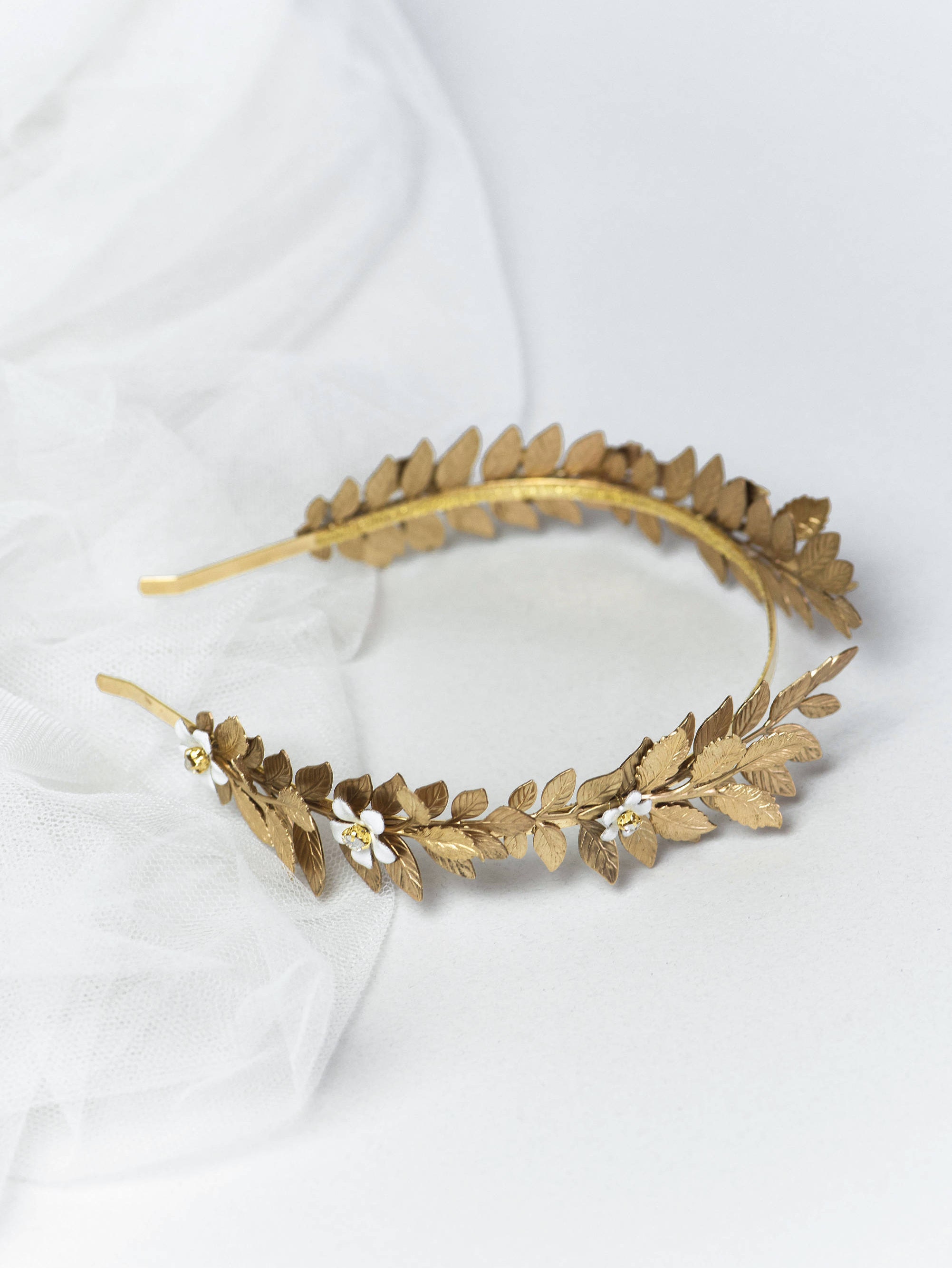 Gold leaf tiara Laurel leaf flower crown Bridal tiara Etsy