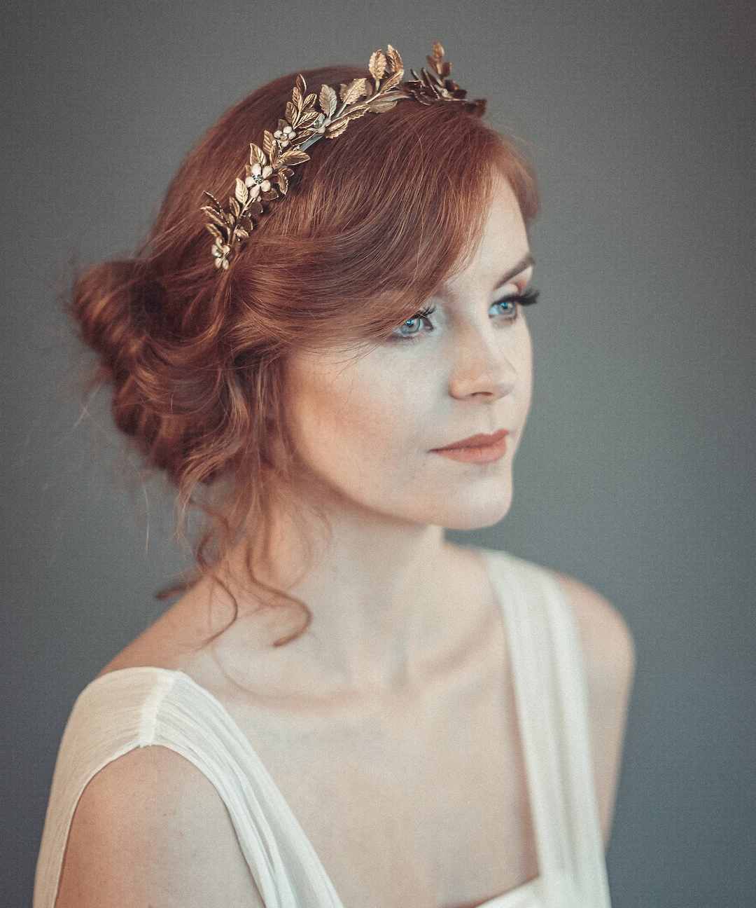 Gold Leaf Tiara - Laurel Leaf Flower Crown - Bridal Tiara