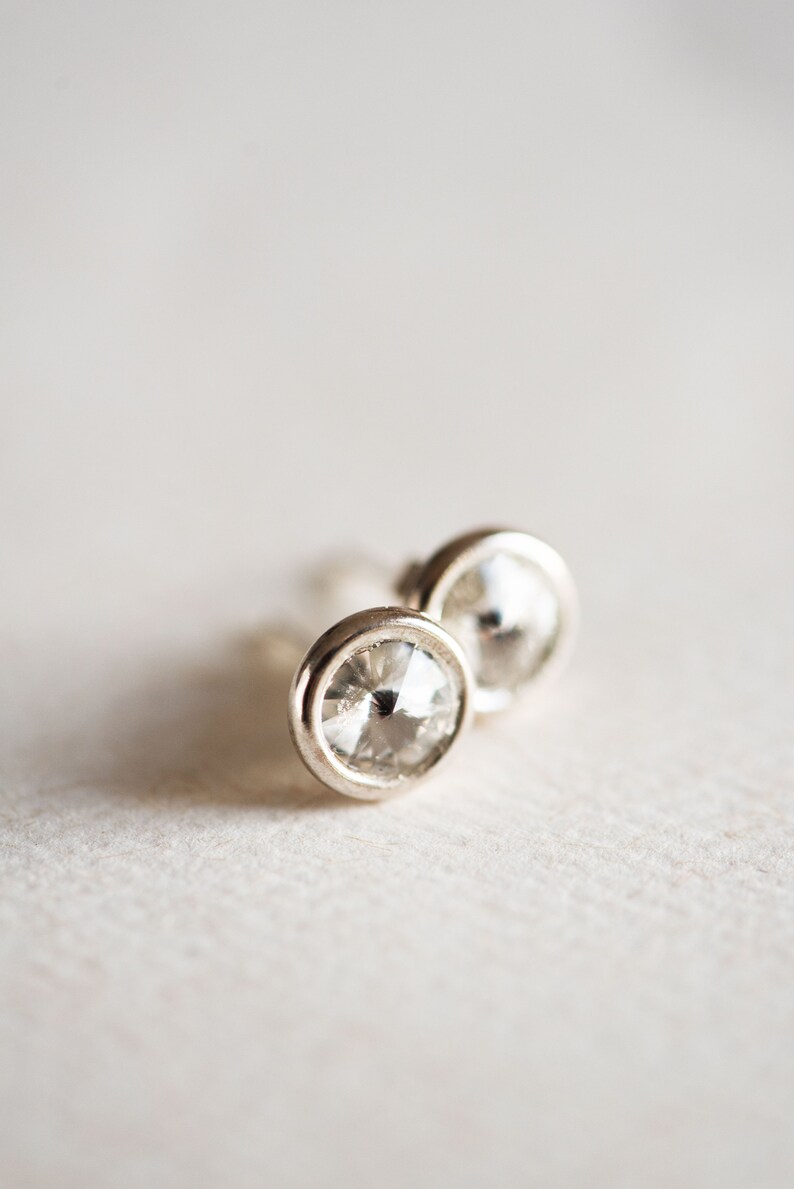 Crystal stud earrings, Swarovski crystal earrings, Bridesmaid gifts MINA image 2