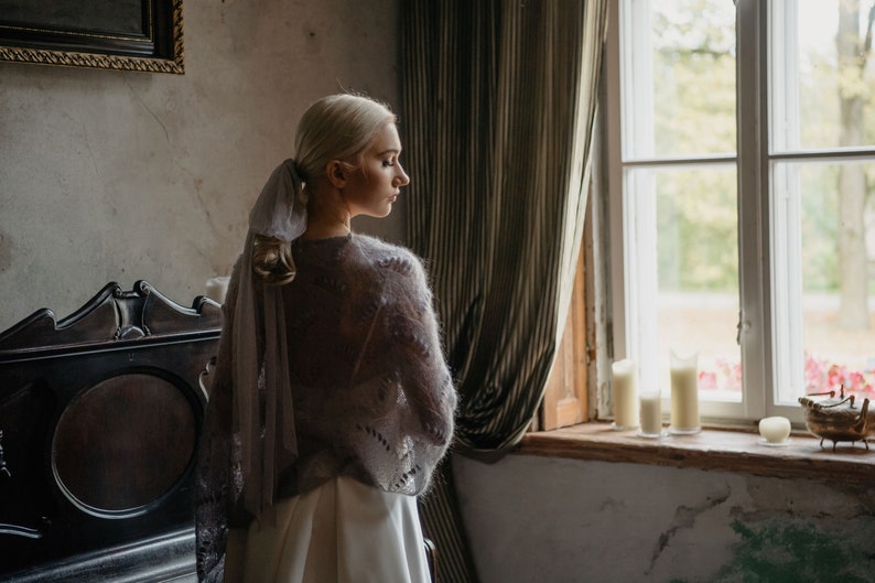 Arc de cheveux de mariée, arc de queue de cheval en tulle, alternative au voile de mariage DARLA image 4