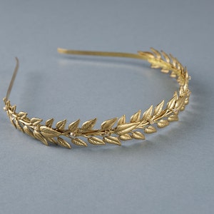 Gold Leaf Bridal Headpiece Laurel Wedding Headband - Etsy