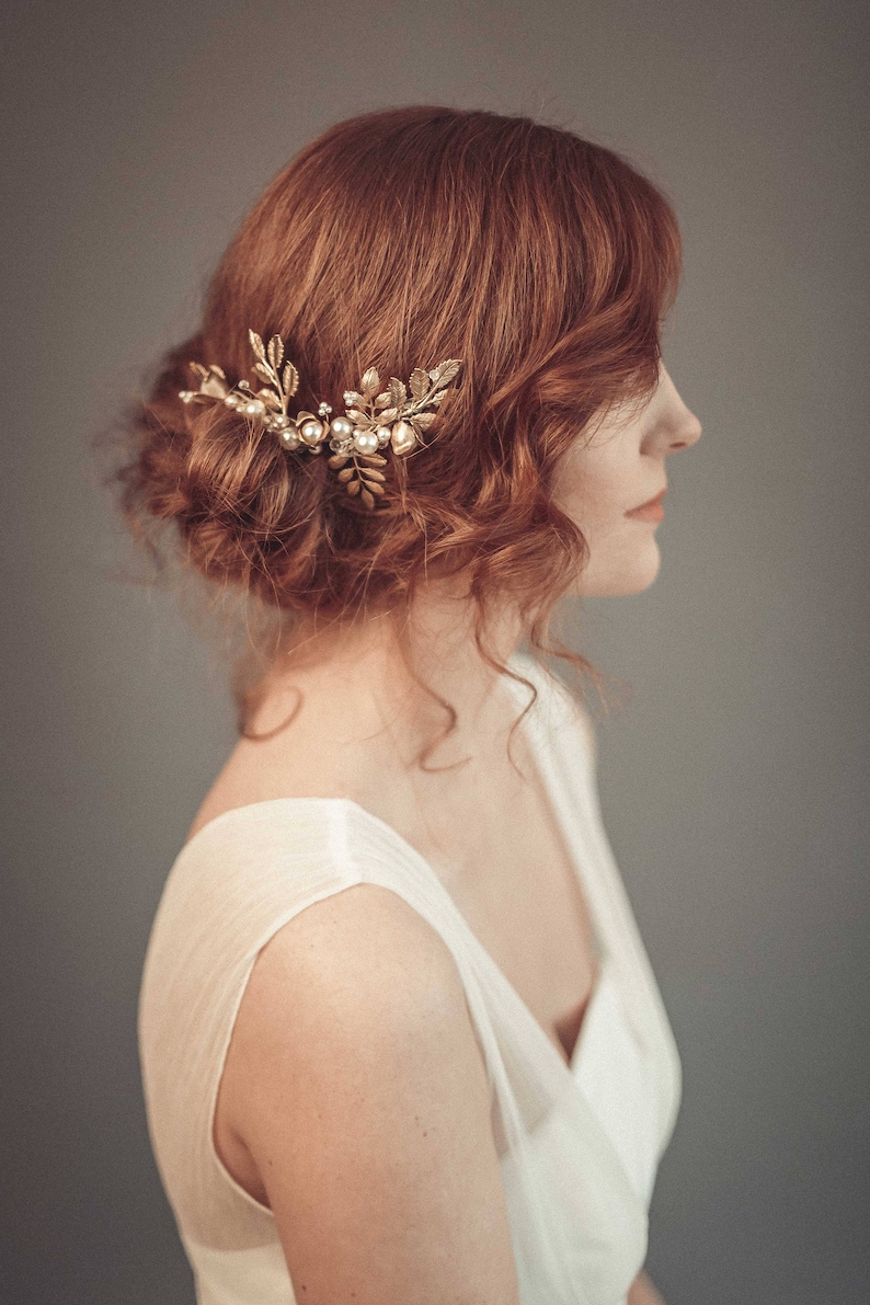 Gold Bridal Hair Comb Gold Wedding Headpiece Bridal Etsy