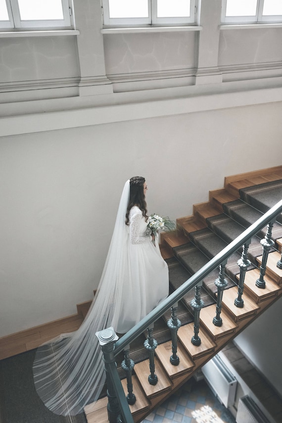 Bridal Veil, Soft English Net Veil, Wedding Veil - Elbow  display picture 2