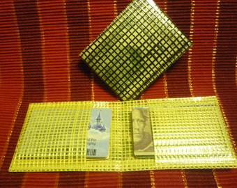 Cartera de tela para velas con hilo de Kevlar amarillo