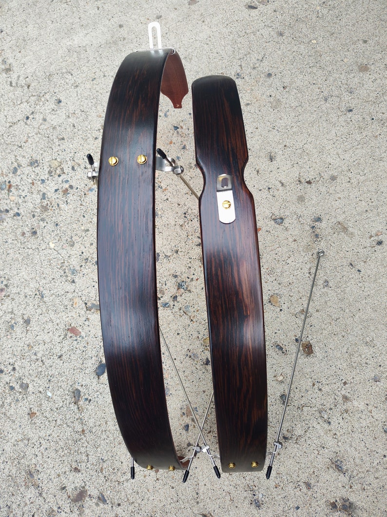 Wood Bike Fenders Hand made from dark colored Wenge wood. A great way to add a touch of class to your favorite commuter bike. image 5
