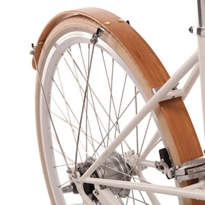 Bamboo bicycle fenders with stainless steel mounting hardware. Super high quality hand made one at a time image 1