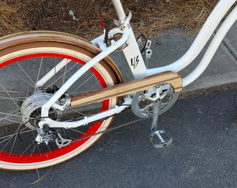 Wood bicycle fenders hand made from Maple, Cherry, and Thermo Ash.  Fully shaped just like plastic or metal for maximum water shedding.