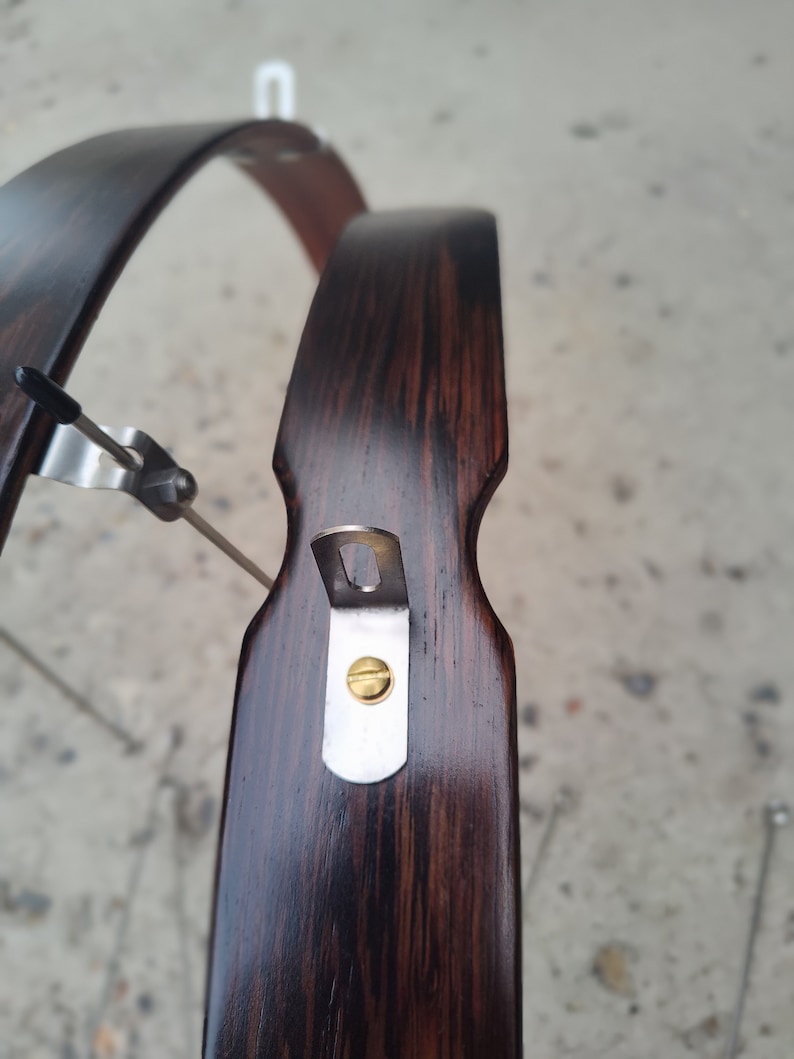 Wood Bike Fenders Hand made from dark colored Wenge wood. A great way to add a touch of class to your favorite commuter bike. image 3