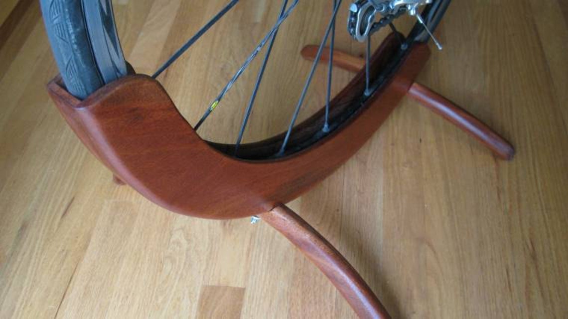 Wood Bike Rack Made From Mahogany. Great Gift Idea for | Etsy