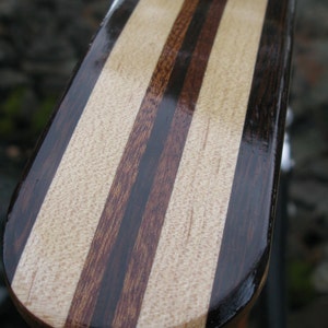 Woody&#39;s Chop Style Wood Bike Fender.  Sapele and Maple With Wenge Stripes. Bike Gift, Woody Fender, Cycling Accessory, Mud Guard.