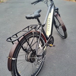 Wood Bike Fenders Hand made from dark colored Wenge wood. A great way to add a touch of class to your favorite commuter bike. image 1