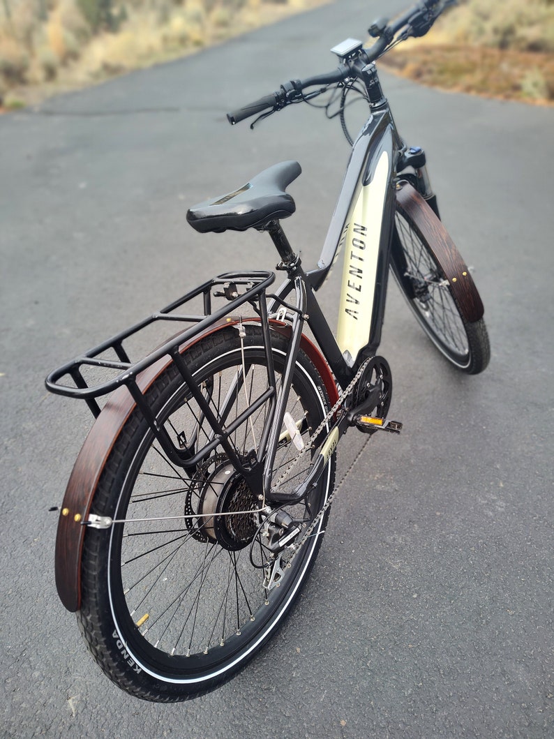 Wood Bike Fenders Hand made from dark colored Wenge wood. A great way to add a touch of class to your favorite commuter bike. image 1