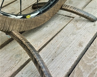 Figured Maple Bike Parking Stand, Snake Skin Design