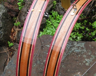 Wood Bike Fenders- Woody's hand made "Surfboard Style" bicycle fenders.  Bike fenders. Mud guards, recycle, bike, bike add on, commuter bike