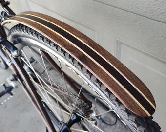 Shorty Wood Bicycle Fender, Bike Rain Guard, Cyclist Gift