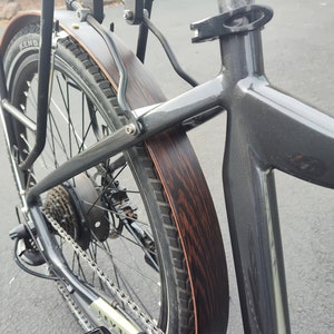 Wood Bike Fenders Hand made from dark colored Wenge wood. A great way to add a touch of class to your favorite commuter bike. image 2