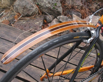 Parafango per bici in stile Wood Chop, acero Jatoba Wenge